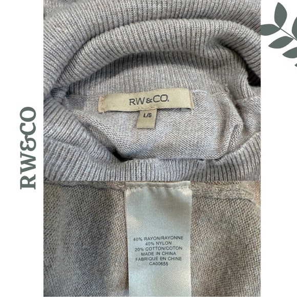 🛍️3/$40 RW&CO Women’s Knit Sweater | Roll Neck | Long Sleeve | Button Cuff Large - Picture 7 of 7